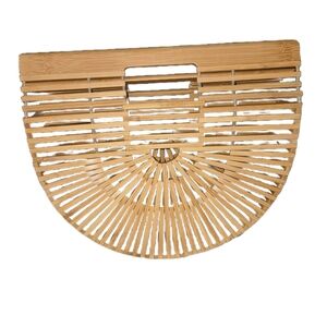 Bamboo Half-Moon Handbag